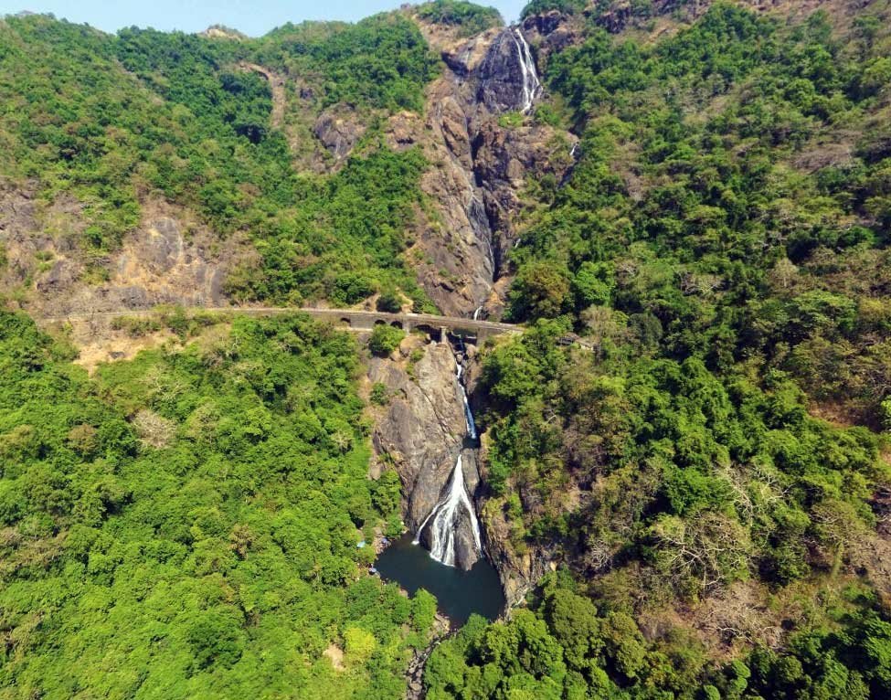 Dudhsagar Falls Aerial View